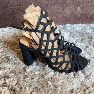 Size 6 Black Cage heels
